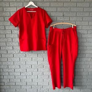 Mandala Scrub Set Cherry Red